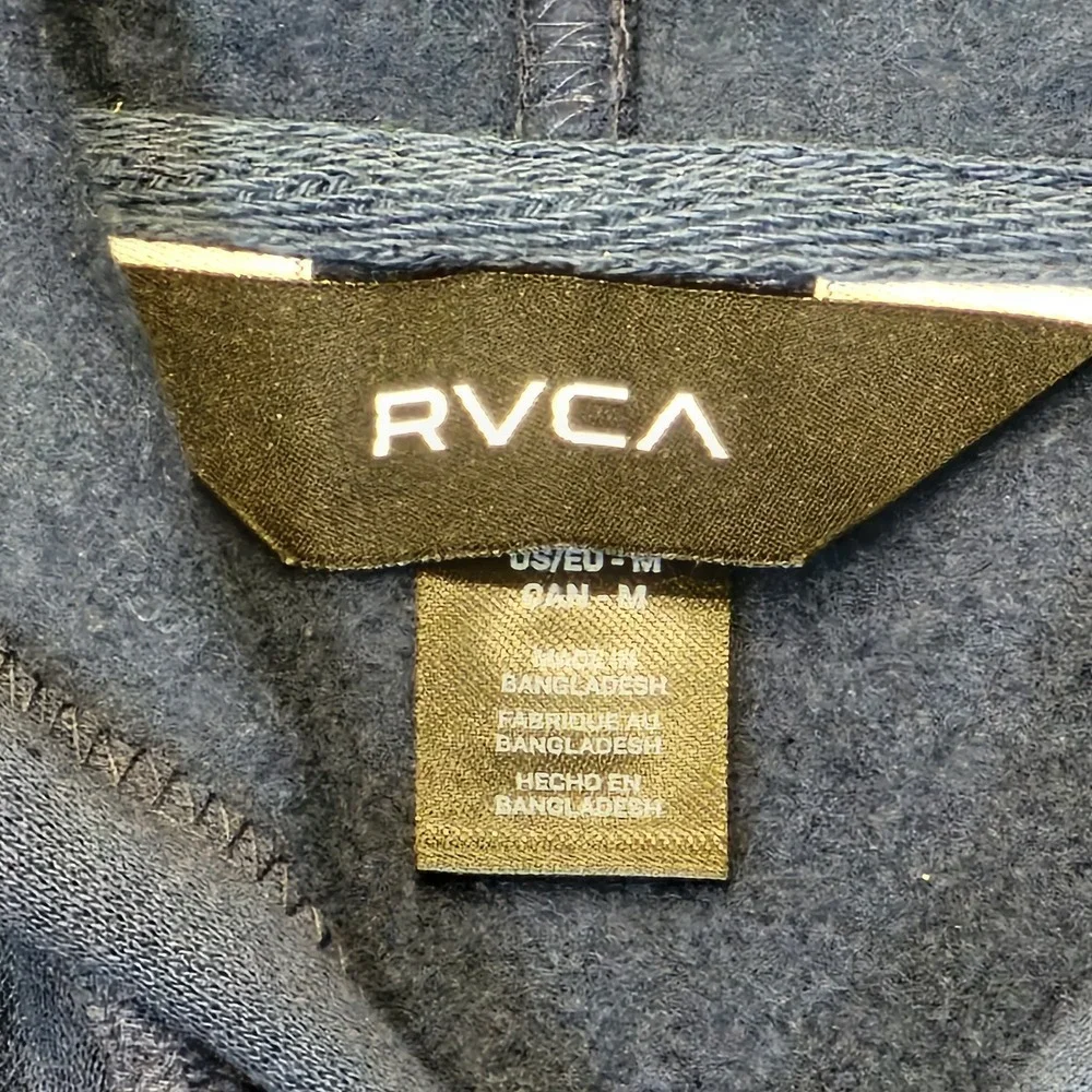 NWT RVCA Hoodie Mens Blue The Balance of Opposites Rays‎ Cotton Full Zip  Medium
